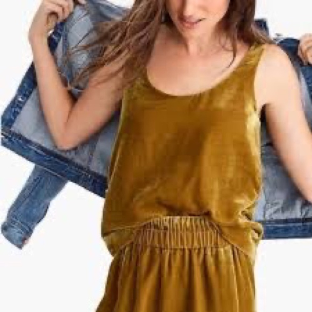J Crew mustard velvet tank!